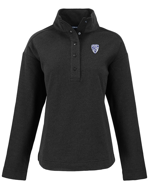 PAC-12 Conference Cutter & Buck Hunts Point Eco Textured Fleece Recycled Womens Snap Pullover BL_MANN_HG 