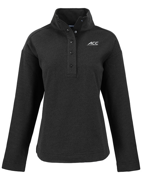 ACC Conference Cutter & Buck Hunts Point Eco Textured Fleece Recycled Womens Snap Pullover BL_MANN_HG 