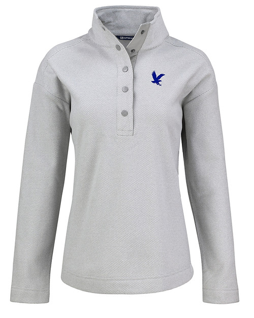 Embry-Riddle Eagles Cutter & Buck Hunts Point Eco Textured Fleece Recycled Womens Snap Pullover POL_MANN_HG 