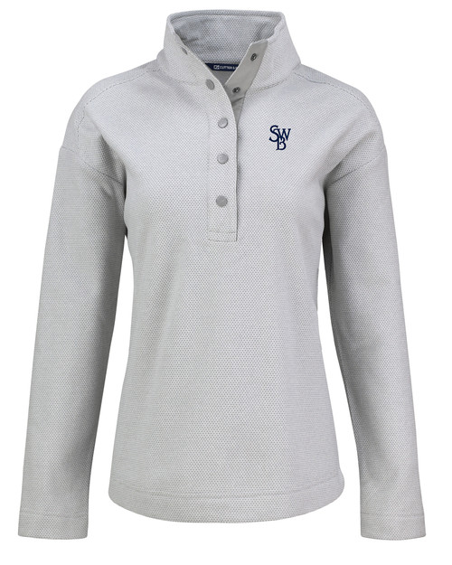 Scranton/Wilkes-Barre RailRiders Cutter & Buck Hunts Point Eco Textured Fleece Recycled Womens Snap Pullover POL_MANN_HG 1