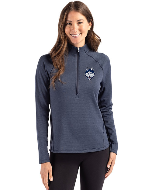 UConn Huskies - Cutter & Buck Peshastin Fleece Recycled Womens Half Zip Pullover NVH_PRO_HG 