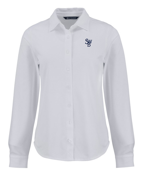 Scranton/Wilkes-Barre RailRiders Cutter & Buck Advantage Tri-Blend Eco Soft Pique Long Sleeve Knitted Womens Button Down WH_MANN_HG 1