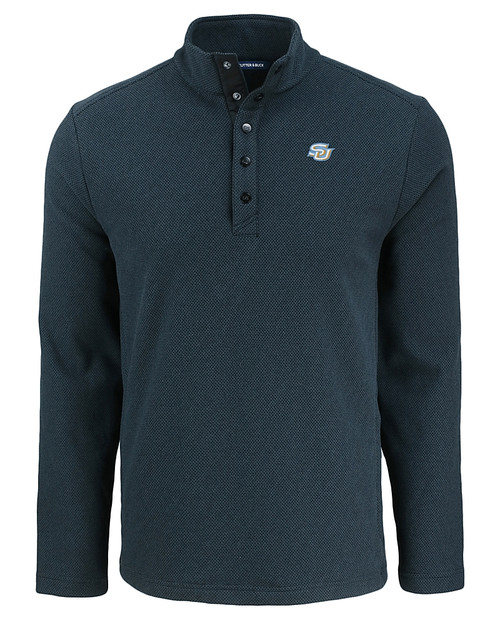 Southern University Jaguars Cutter & Buck Hunts Point Eco Textured Fleece Recycled Mens Snap Pullover BL_MANN_HG 