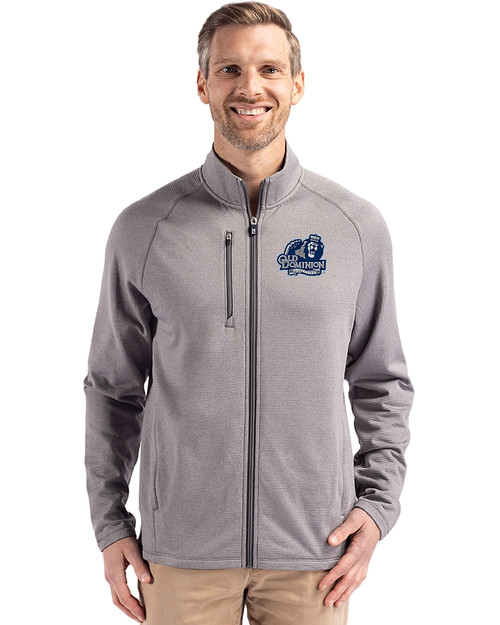 Old Dominion Monarchs College Vault - Cutter & Buck Peshastin Fleece Recycled Mens Full Zip Jacket Elemental Grey Heather Front