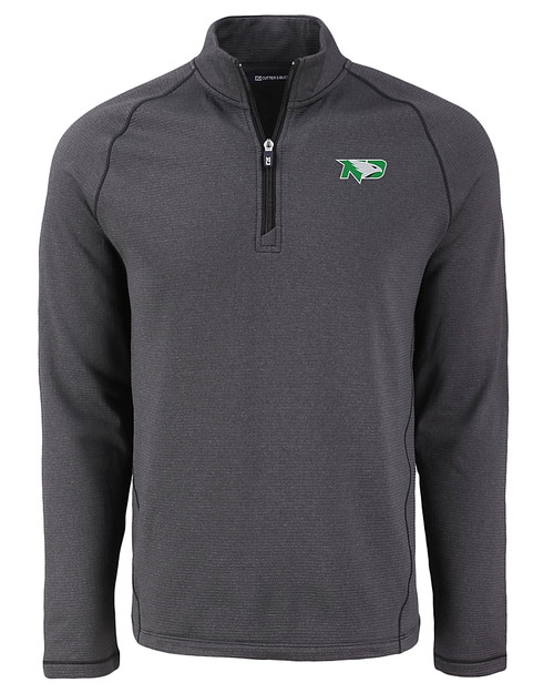 North Dakota Cutter & Buck Peshastin Fleece Recycled Mens Half Zip Pullover BLH_MANN_HG 