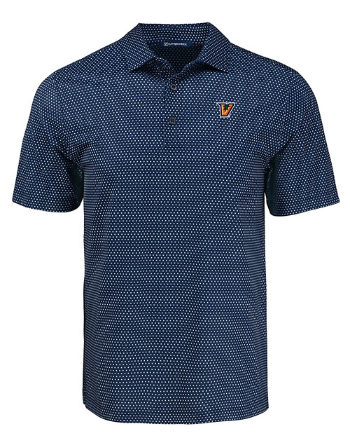 Texas Rio Grande Valley Vaqueros Cutter & Buck Pike Eco Shadow Check Print Recycled Mens Polo NVBU_MANN_HG 