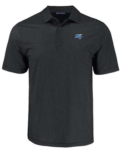 Middle Tennessee Blue Raiders Cutter & Buck Pike Eco Shadow Check Print Recycled Mens Polo BL_MANN_HG 
