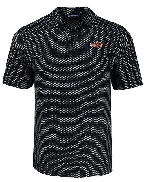 Illinois State Redbirds Cutter & Buck Pike Eco Shadow Check Print Recycled Mens Polo BL_MANN_HG 