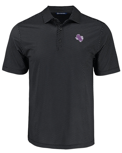 Stephen F Austin Lumberjacks Cutter & Buck Pike Eco Shadow Check Print Recycled Mens Polo BL_MANN_HG 