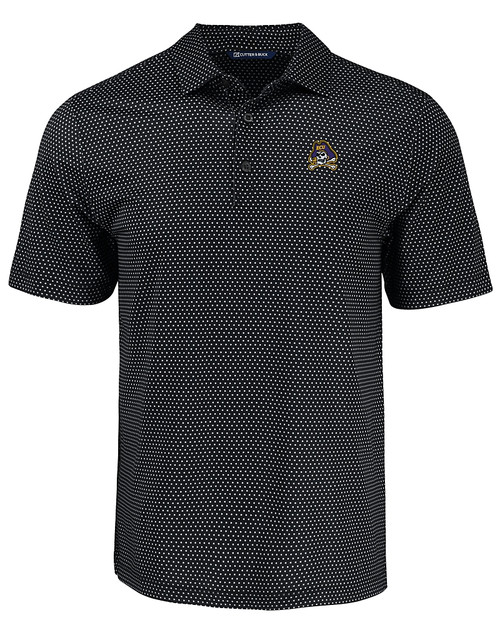 East Carolina Pirates Cutter & Buck Pike Eco Shadow Check Print Recycled Mens Polo BL_MANN_HG 