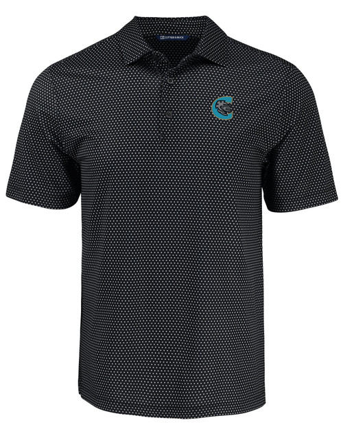 Charlotte Knights Cutter & Buck Pike Eco Shadow Check Print Recycled Mens Polo BL_MANN_HG 1