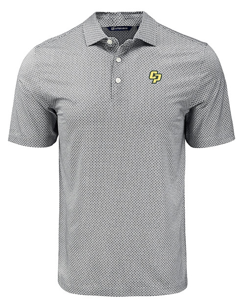 Cal Poly Mustangs Cutter & Buck Pike Eco Diamond Dot Print Recycled Mens Polo BL_MANN_HG 