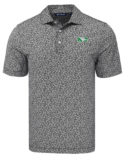North Dakota Cutter & Buck Pike Eco Flora Print Recycled Mens Polo BL_MANN_HG 