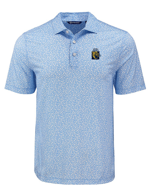 FIU Panthers College Vault Cutter & Buck Pike Eco Flora Print Recycled Mens Polo ALS_MANN_HG 