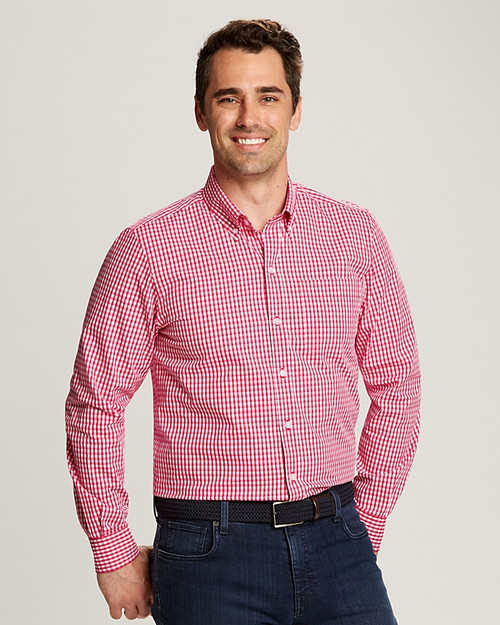 Cutter & Buck Long Sleeve Tailored Fit Stretch Gingham Mens Shirt CDR_PRO_HG 1