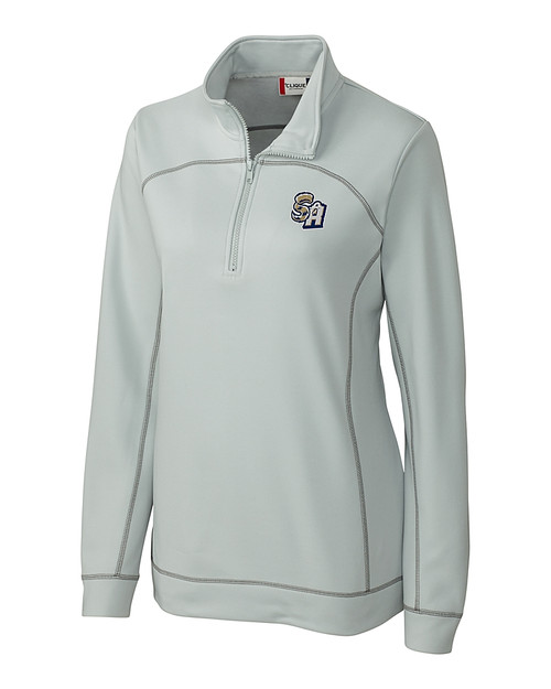 San Antonio Missions Clique Helsa  Performance Womens Half Zip Pullover Sweatshirt Light Grey Mannequin