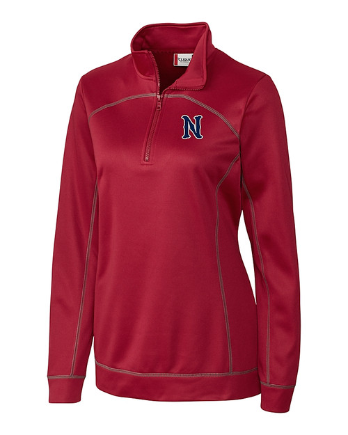 Nashville Sounds Clique Helsa  Performance Womens Half Zip Pullover Sweatshirt Darkest Red Mannequin