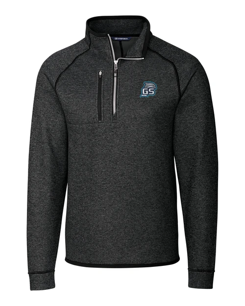 Gulf Shores High School Cutter & Buck Mainsail Sweater-Knit Mens Big & Tall Half Zip Jacket Charcoal Heather Mannequin