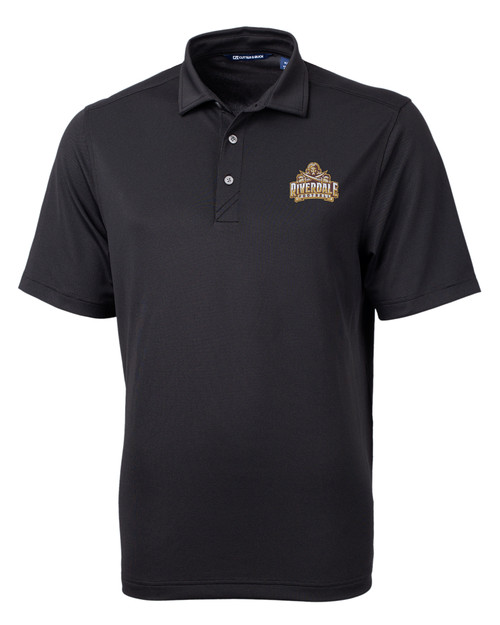 Riverdale High School Cutter & Buck Virtue Recycled Featherlight Pique Mens Polo Black Mannequin