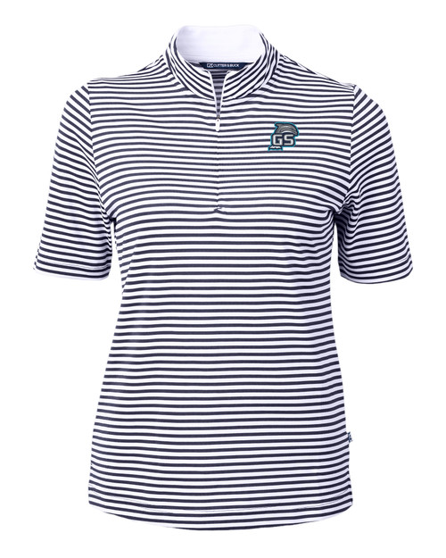 Gulf Shores High School 91���� Virtue Eco Pique Stripe Recycled Womens Top NVBU_MANN_HG 1