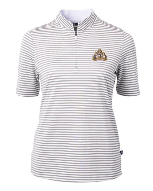 Riverdale High School Cutter & Buck Virtue Eco Pique Stripe Recycled Womens Top POL_MANN_HG 1