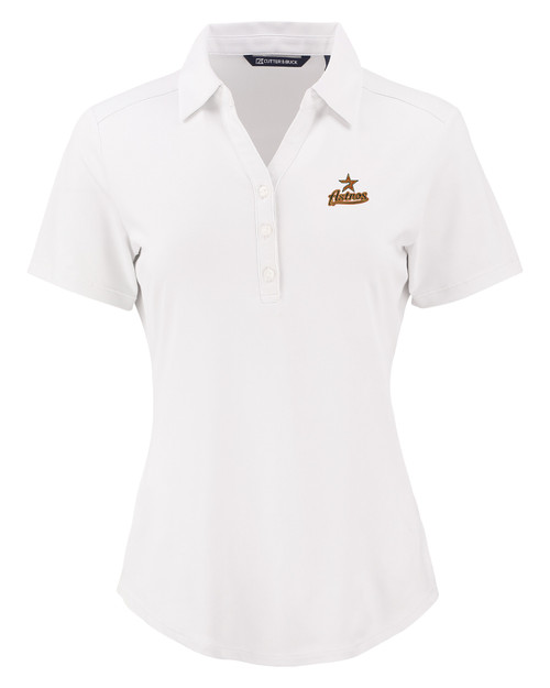 Houston Astros Cooperstown Cutter & Buck Forge Eco Stretch Recycled Womens Short Sleeve Polo WH_MANN_HG 1