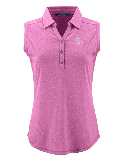 San Diego Padres Mono Cutter & Buck Forge Eco Stretch Recycled Womens Sleeveless Polo GEH_MANN_HG 1