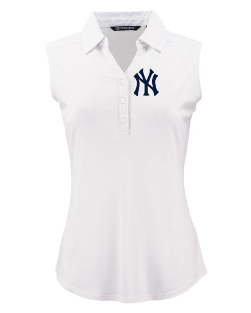 New York Yankees Cutter & Buck Forge Eco Stretch Recycled Womens Sleeveless Polo WH_MANN_HG 1