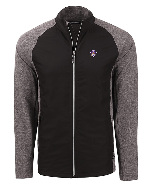 East Carolina (ECU) Pirates College Vault Cutter & Buck Adapt Eco Knit Hybrid Recycled Mens Big & Tall Full Zip Jacket BHBL_MANN_HG 
