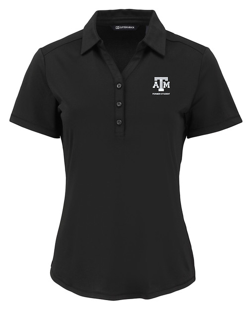 Texas A&M Aggies Alumni Cutter & Buck Forge Eco Stretch Recycled Womens Short Sleeve Polo BL_MANN_HG 