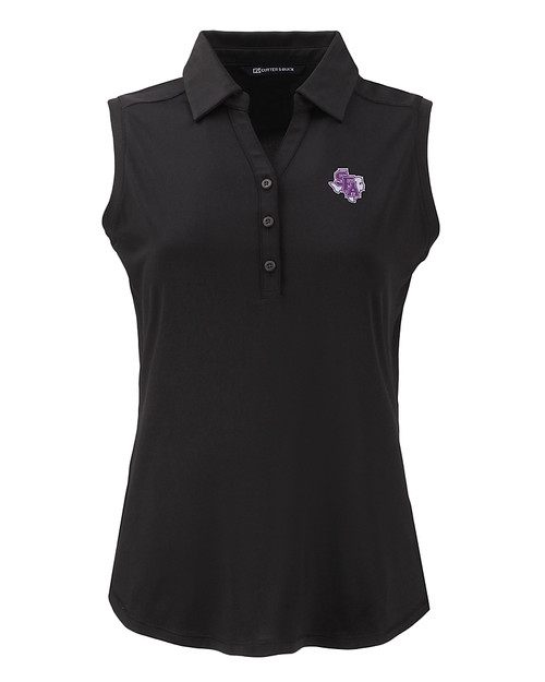 Stephen F Austin Lumberjacks Cutter & Buck Forge Eco Stretch Recycled Womens Sleeveless Polo BL_MANN_HG 