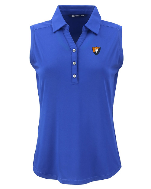 Illinois Fighting Illini College Vault Cutter & Buck Forge Eco Stretch Recycled Womens Sleeveless Polo TBL_MANN_HG 