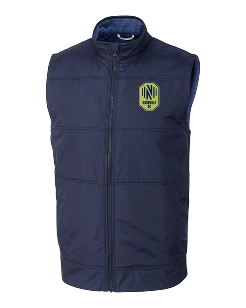 Nashville SC Cutter & Buck Stealth Hybrid Quilted Mens Windbreaker Vest LYN_MANN_HG 1