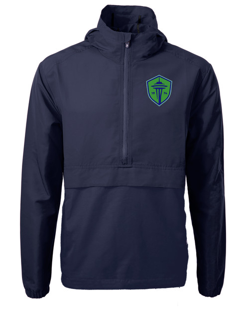 Seattle Sounders FC Cutter & Buck Charter Eco Recycled Mens Anorak Jacket NVBU_MANN_HG 1