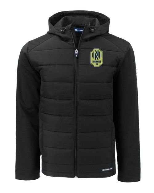 Nashville SC Cutter & Buck Evoke Hybrid Eco Softshell Recycled Full Zip Mens Big & Tall Hooded Jacket BL_MANN_HG 1