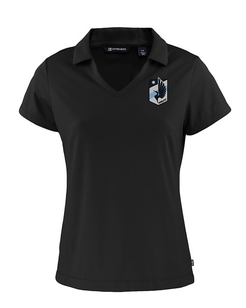 Minnesota United FC Cutter & Buck Daybreak Eco Recycled Womens V-neck Polo Black Mannequin