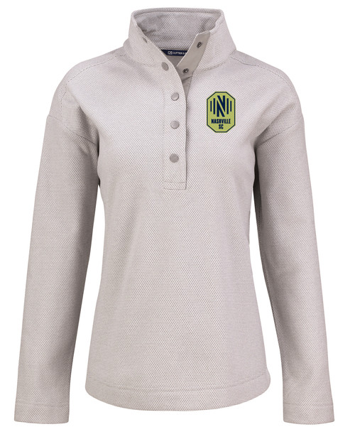 Nashville SC Cutter & Buck Hunts Point Eco Textured Fleece Recycled Womens Snap Pullover POL_MANN_HG 1