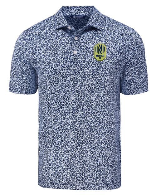 Nashville SC Cutter & Buck Pike Eco Flora Print Recycled Mens Big & Tall Polo NVBU_MANN_HG 1