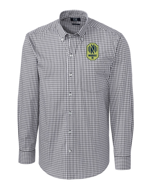 Nashville SC Cutter & Buck Easy Care Stretch Gingham Mens Long Sleeve Dress Shirt CC_MANN_HG 1