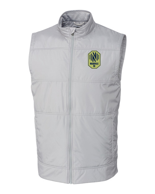 Nashville SC Cutter & Buck Stealth Hybrid Quilted Mens Big and Tall Windbreaker Vest POL_MANN_HG 1