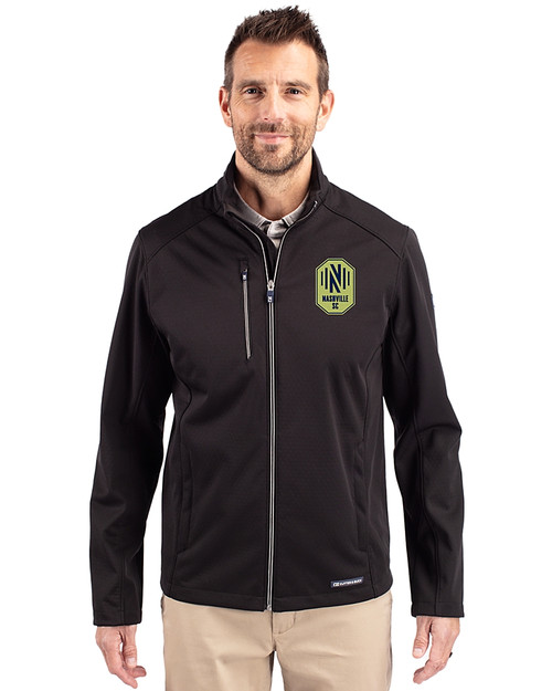 Nashville SC Cutter & Buck Evoke Recycled Honeycomb Fleece Mens Full Zip Jacket Black Front