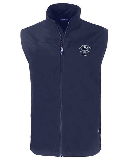 Penn State Nittany Lions College Football Playoff 2024 Fiesta Bowl Champions Cutter & Buck Charter Eco Recycled Mens Full-Zip Vest NVBU_MANN_HG 