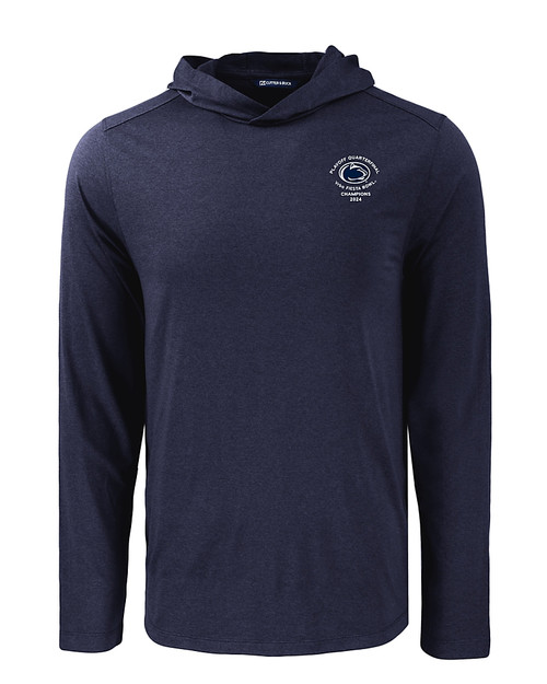 Penn State Nittany Lions College Football Playoff 2024 Fiesta Bowl Champions Cutter & Buck Coastline Epic Comfort Recycled Mens Hooded Shirt NVBU_MANN_HG 