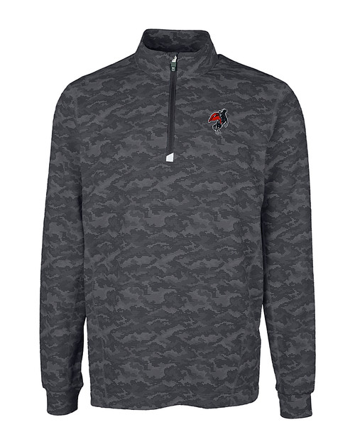 Texas Tech Red Raiders College Vault- Cutter & Buck Traverse Stretch Eco Camo Print Quarter Zip Mens Big and Tall Pullover BL_MANN_HG 