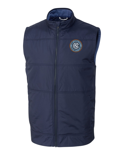 New York City FC Cutter & Buck Stealth Hybrid Quilted Mens Windbreaker Vest LYN_MANN_HG 1