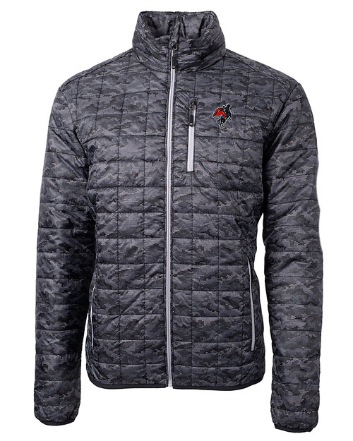 Texas Tech Red Raiders College Vault- Cutter & Buck Rainier PrimaLoft® Mens Eco Insulated Full Zip Printed Puffer Jacket BL_MANN_HG 