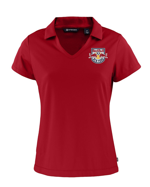 New York Red Bulls Cutter & Buck Daybreak Eco Recycled Womens V-neck Polo Cardinal Red Mannequin