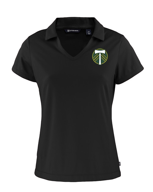Portland Timbers Cutter & Buck Daybreak Recycled Womens V-Neck Polo Black Mannequin