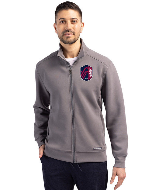 St. Louis City SC Cutter & Buck Roam Epic Versatility Recycled Full Zip Mens Jacket Elemental Grey Front