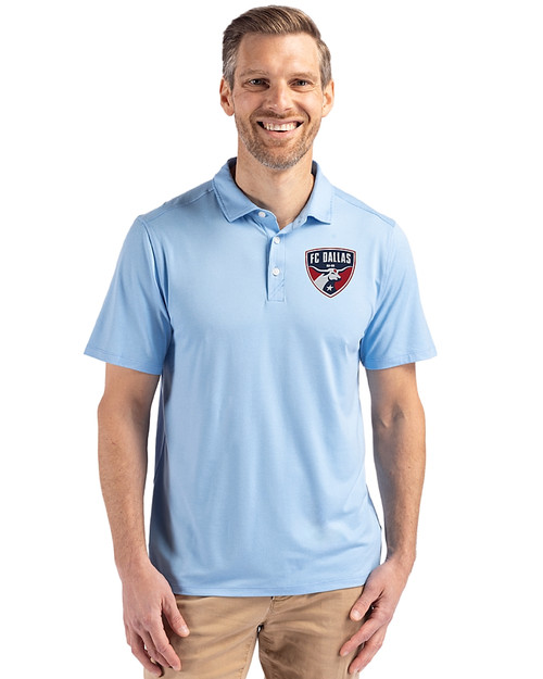 FC Dallas Cutter & Buck Coastline Epic Comfort Recycled Mens Polo Atlas Light Blue Front